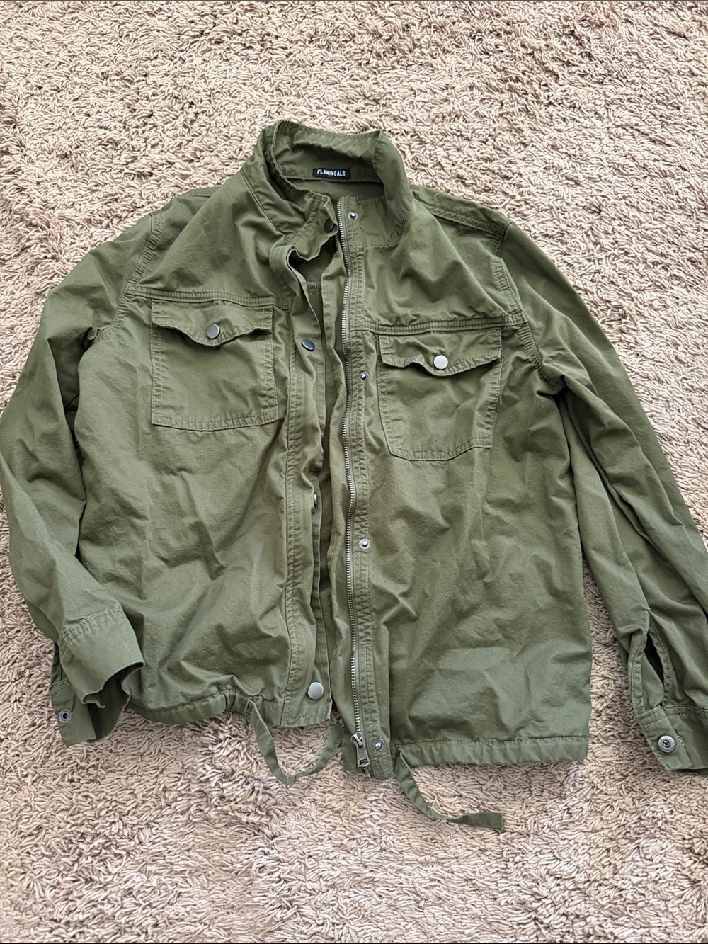 Women’s Flamingals Olive Green Utility Jacket